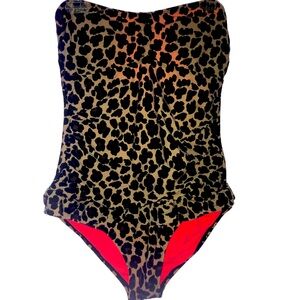 Leopard Print One-Piece bathing suit.
